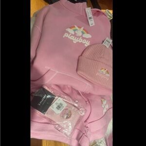 Playboy Set XS New Pink 4 Piece Set RARE Pacsun exclusive